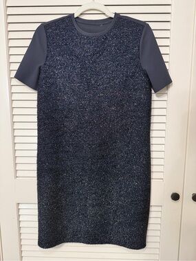 Tory Burch Tinsel Sparkle short-sleeve shift party dress - Size Small